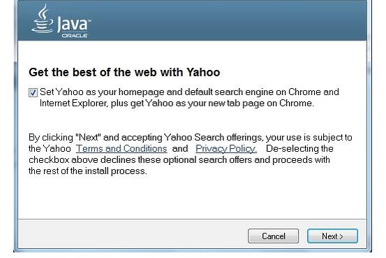 Oracle decidiu deslocar Ask com Yahoo! em atualizações Java instantâneo Oracle decidiu deslocar Ask com Yahoo! em atualizações Java instantâneo