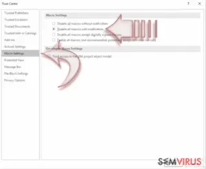 Disable Macros on Windows. Step 4