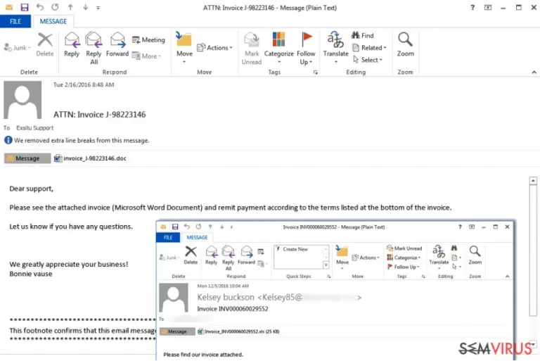Malicious emails distributing Locky