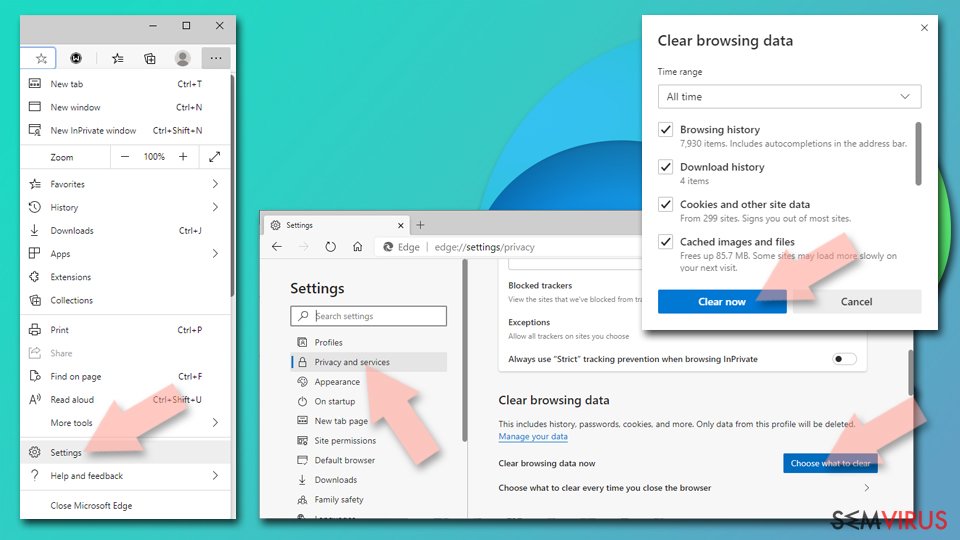 Restaurar o MS Edge/Chromium Edge