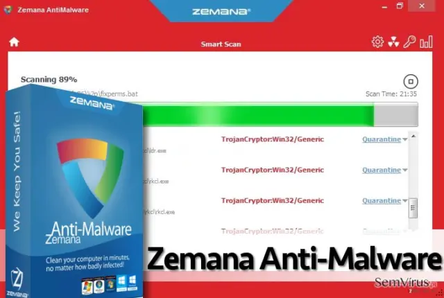 Screenshot of Zemana scan