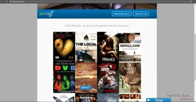 The example of 247vidz virus