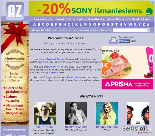 Anúncios de AZLyrics instantâneo Anúncios de AZLyrics instantâneo