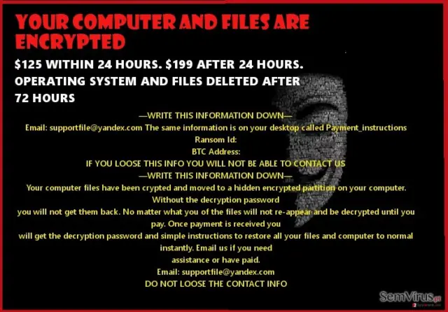 The image revealing Anonymous virus