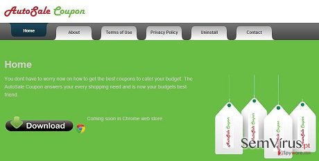AutoSale Coupon adware instantâneo AutoSale Coupon adware instantâneo