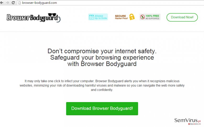 Browser Bodyguard adware instantâneo Browser Bodyguard adware instantâneo