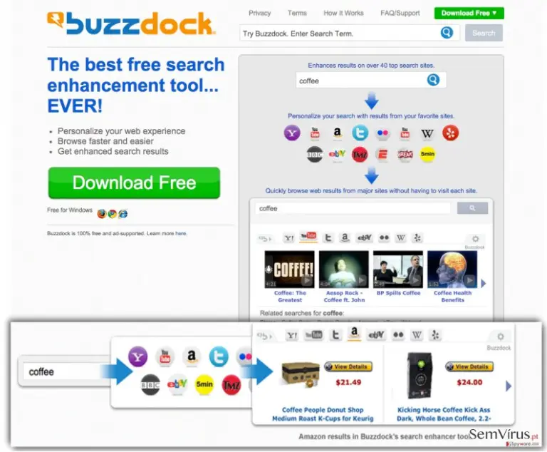 The picture showing Buzzdock PUP website
