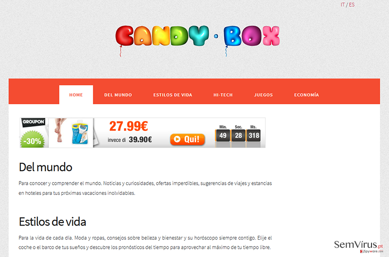 CandyBox adware instantâneo CandyBox adware instantâneo