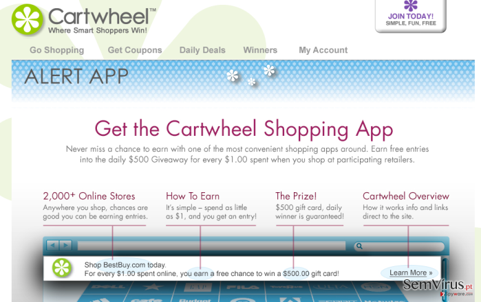 Cartwheel Shopping virus instantâneo Cartwheel Shopping virus instantâneo