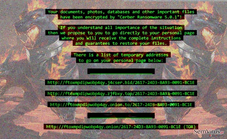 Vírus ransomware Cerber 5 instantâneo Vírus ransomware Cerber 5 instantâneo
