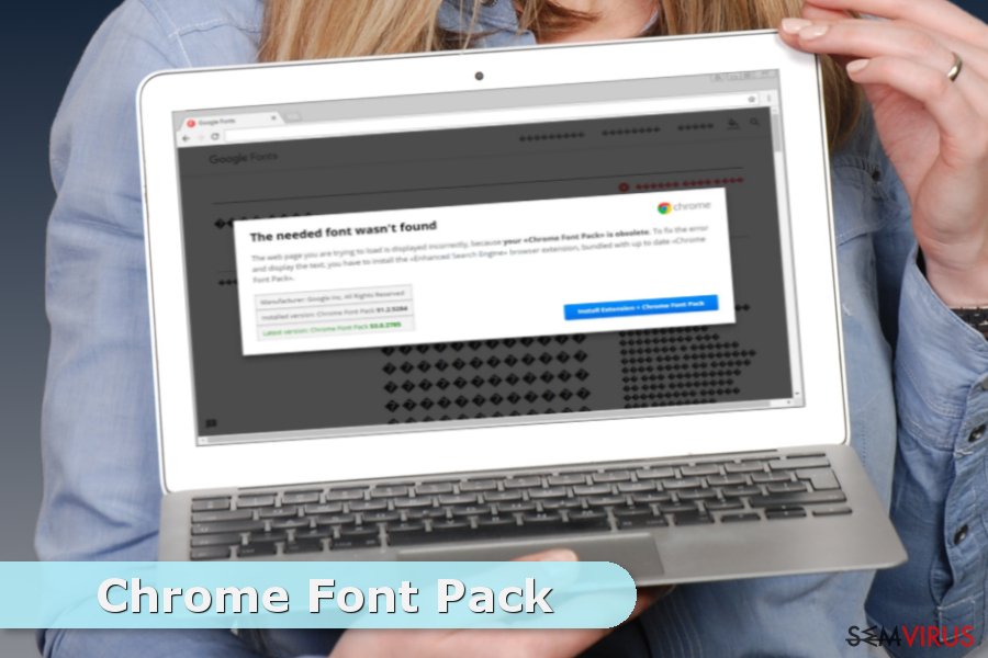 Imagem do pop-up Chrome Font Pack