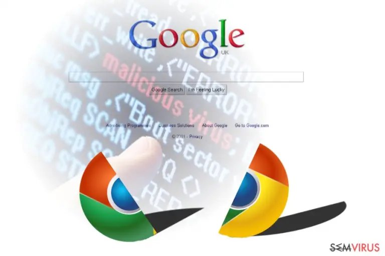 The image displaying Chrome virus