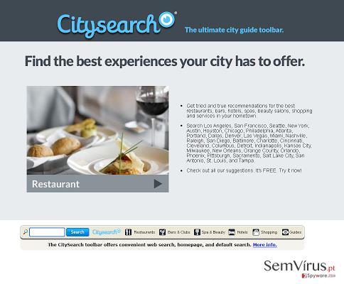 CitySearch Toolbar instantâneo CitySearch Toolbar instantâneo
