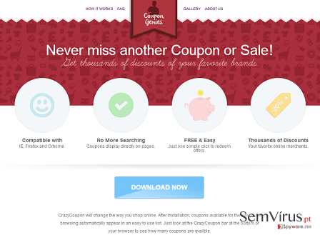 Coupon Genies adware instantâneo Coupon Genies adware instantâneo
