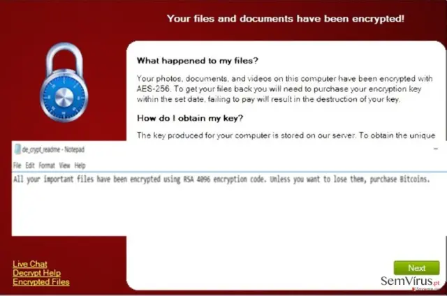 The picture revealing CryptXXX ransomware