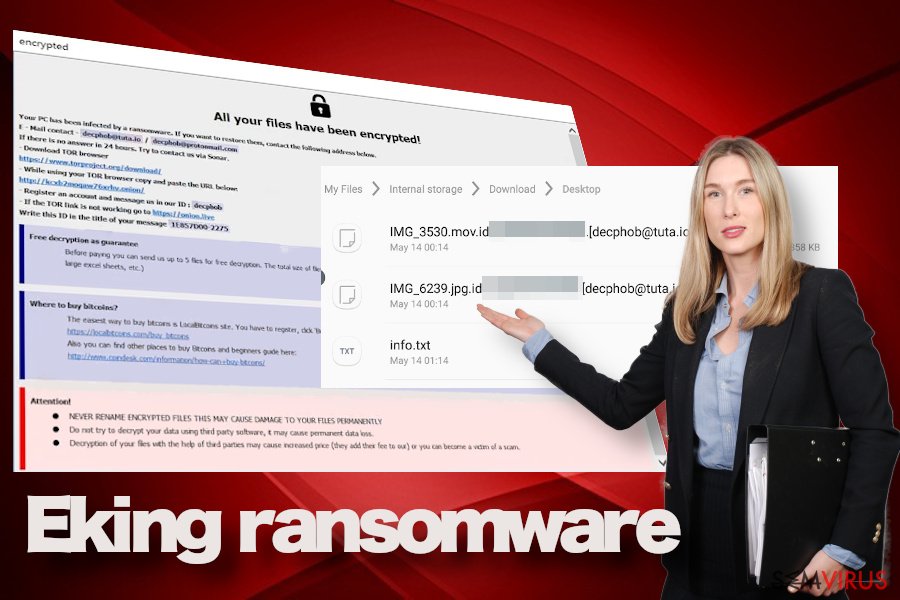 Vírus ransomware Eking
