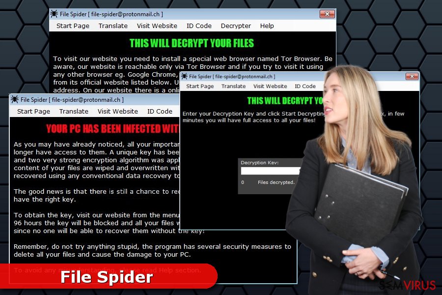 Imagem do ransomware File Spider