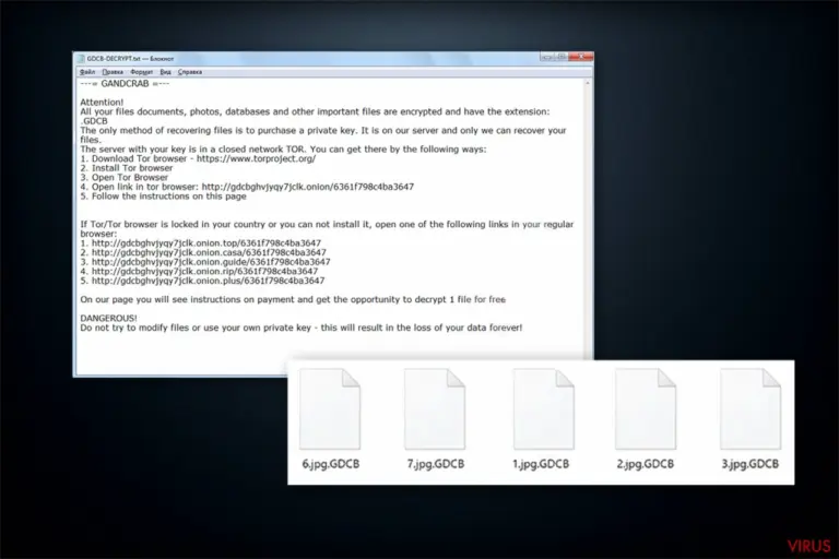 The ransom note of GandCrab ransomware