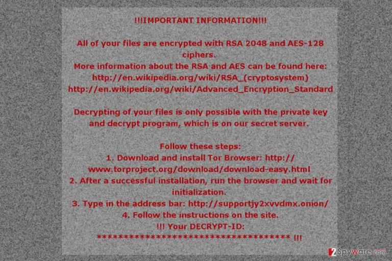 The ransom note by Mole02 ransomware virus