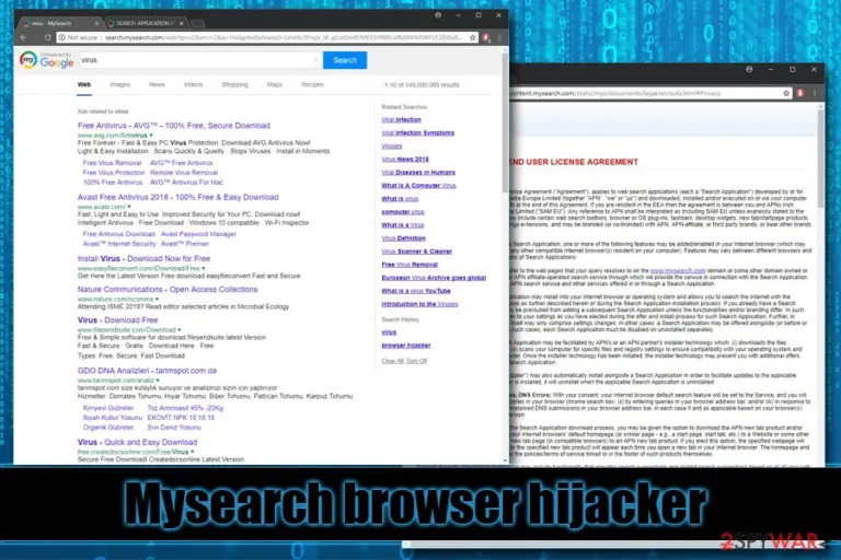 Mysearch browser hijacker