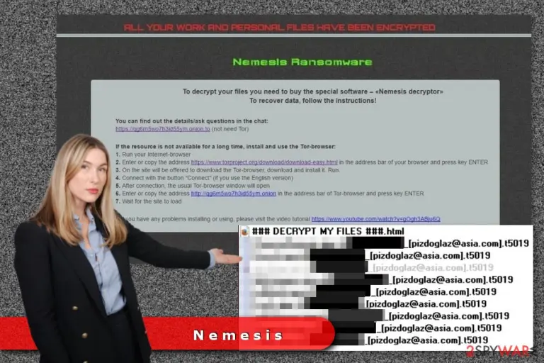 The example of Nemesis ransomware virus