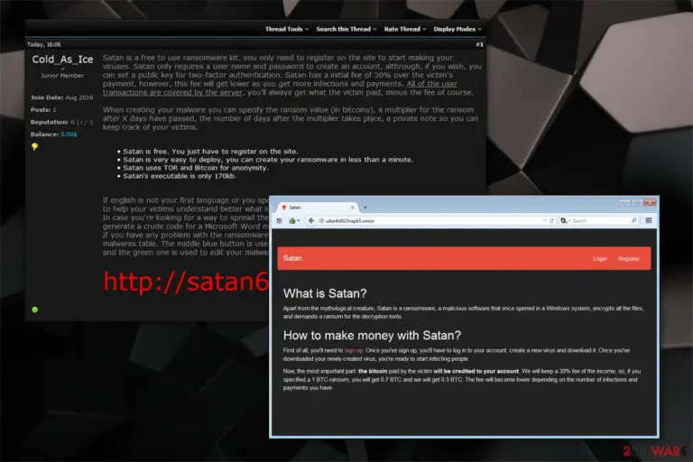 Satan ransomware illustration