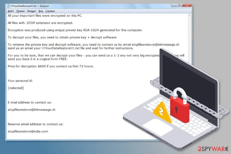 Ransom note by STOP ransomware