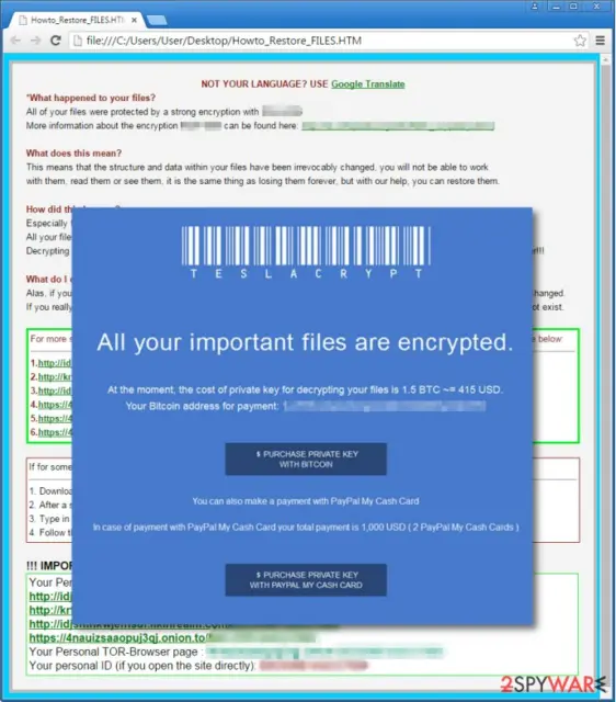 TeslaCrypt 3.0 malware