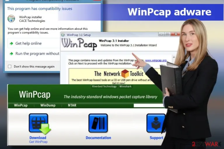 Showing WinPcap virus